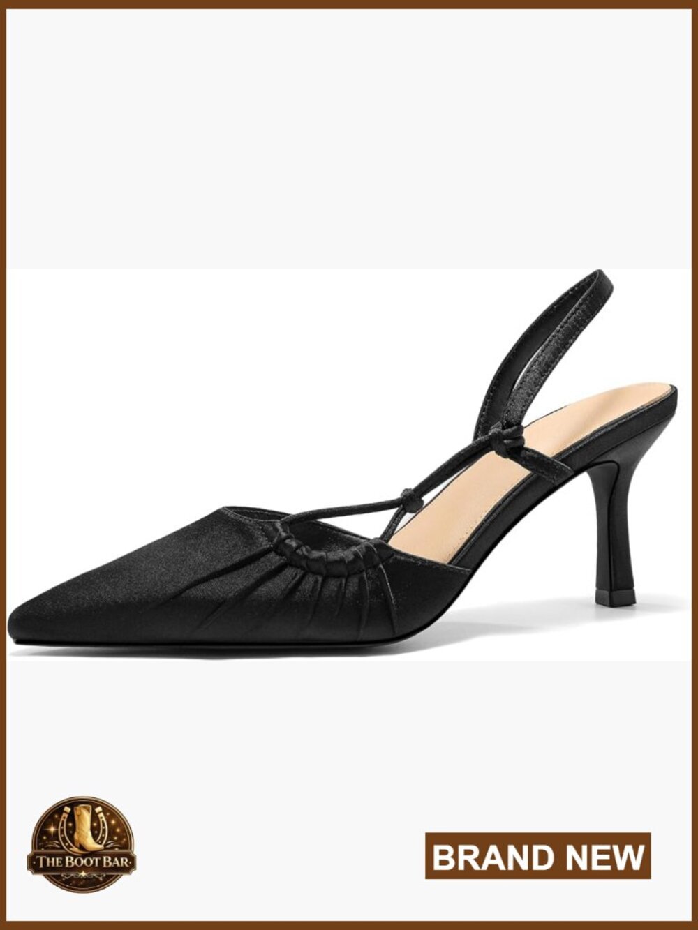 Slingback Kitten Heels Closed Pointed Toe Backless Pumps Wedding Dress Shoes